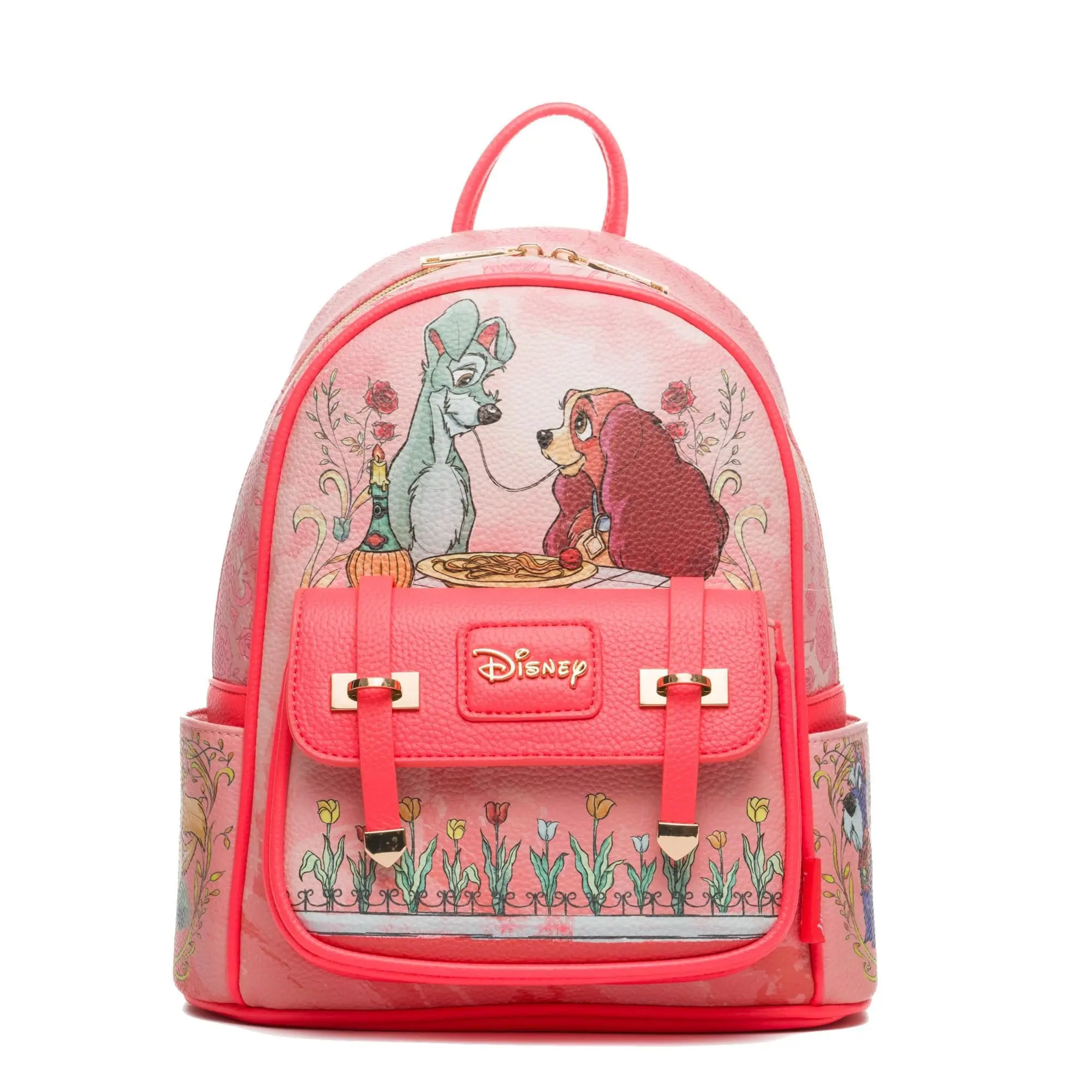 Wondapop Disney Lady And The Tramp At Tony's Restaurant 11" Vegan Leather Fashion Mini Backpack