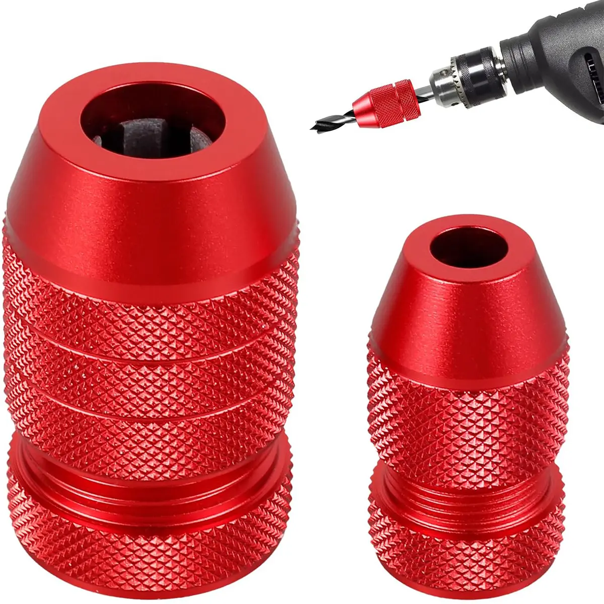 Fathers Day Gifts 2Pcs Adjustable Aluminum Drill Bit Depth Stop Collar Set for Woodworking & Hand Tools – Compatible with 5/64"-3/16" & 15/64"-7/16" Drill Bits – 2-Pack Fathersdaygift