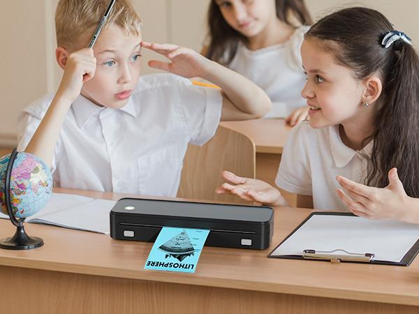 【JADENS】 Portable Thermal Printers,Wireless Bluetooth Smart Printer with 6 Roll Various Sizes Paper,Support US Letter for Business Office Home School