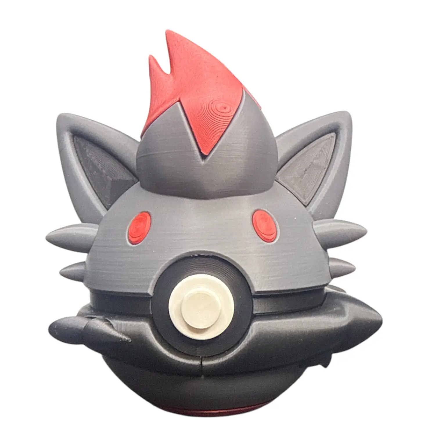 Zorua Inspired 3D Printed Poke Ball Art Figurine, Home Decor Collectible Statue