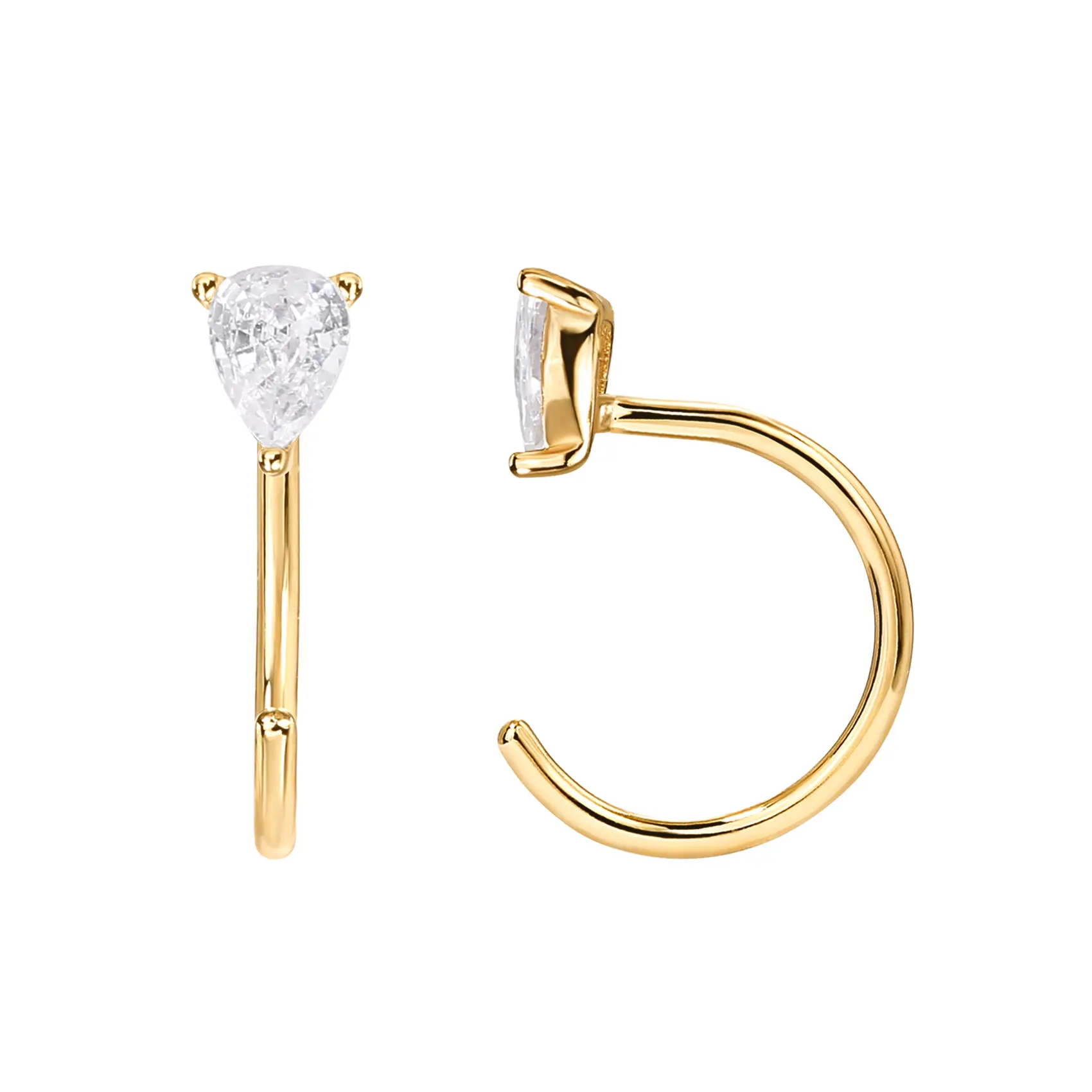 PAVOI 925 Sterling Silver Huggie Half Hoop Earrings for Women - Hypoallergenic Minimalist Tiny Cartilage Earring
