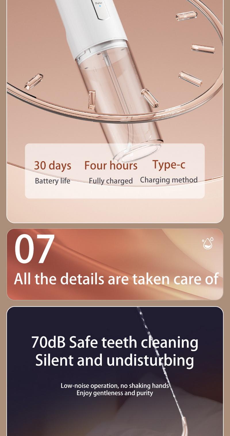 valentine gifts Rechargeable Water Flosser, Cordless DentalFlosser, Portable Oral Irrigator with 4 Counts JetTips, Waterproof Teeth Cleaner, 3 Modes Teeth~anina Toolfor Home & Travel #ToP Picks