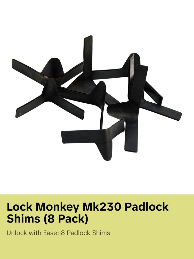 LOCK MONKEY MK230 Basic Padlock Shims in 4 Sizes (8 Pack)