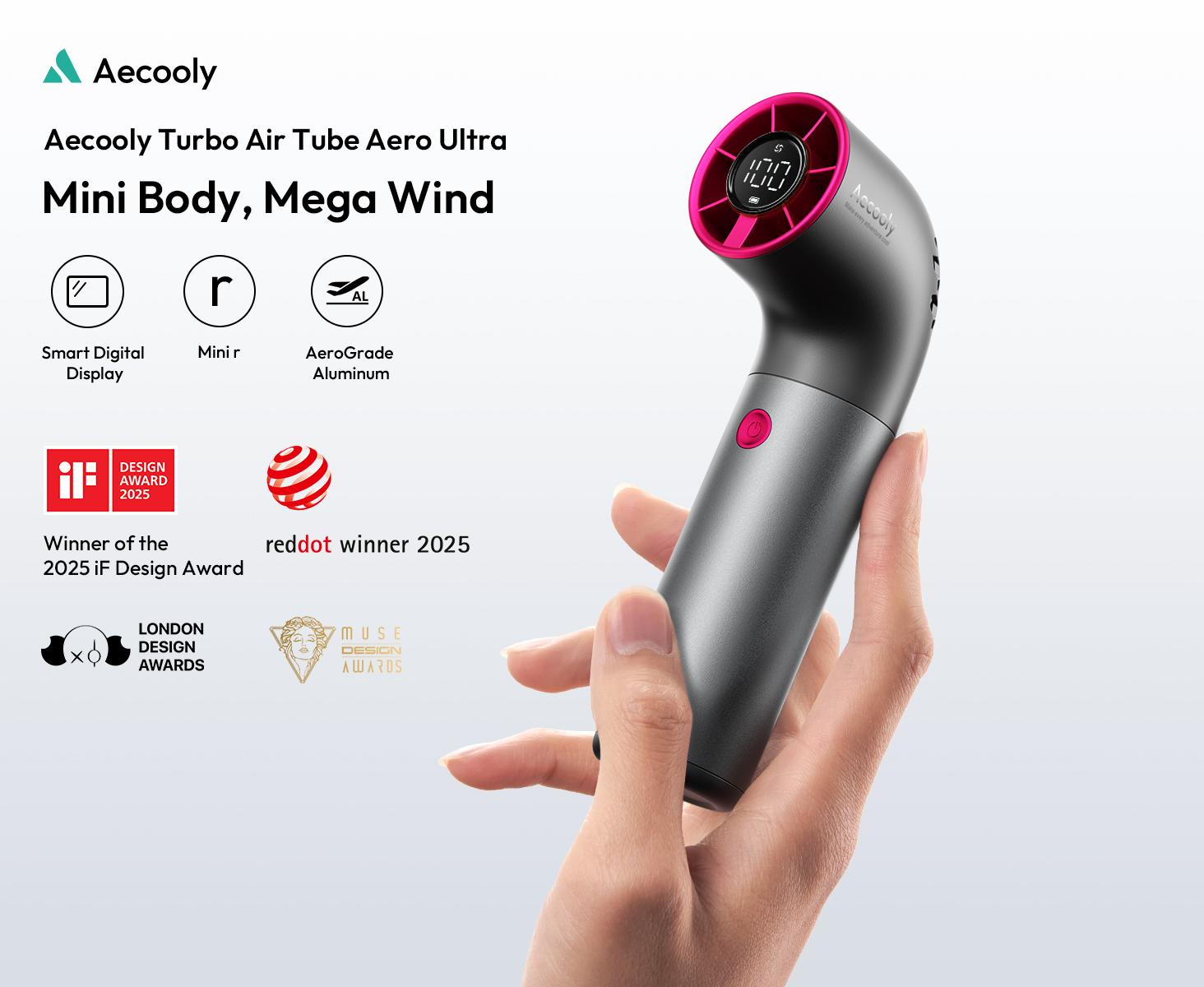 Aecooly Portable Handheld Fan, Powerful Turbo Mini Fan, 19000 RPM High Speed Aero Ultra, 15H Max Cooling Time, 7 Speeds Aluminum Case, Pocket Rechargeable Personal Small Travel GIfts for Women, FathersDayGift, dealsforyoudays