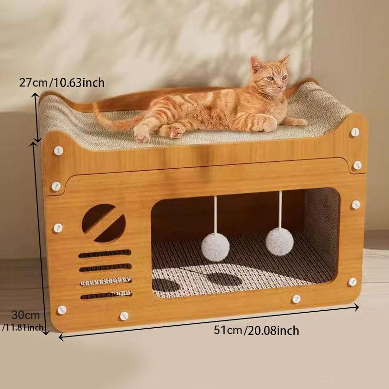 FANJUN-AMTECH Wooden Scratcher, Scratching Board, Bed, Pet Furniture for Small Pets,Stylish  Bed for Big and Small  Spacious cool cat stuff cozy cat scratcher indoor cat accessories cat toys   cat bed  hanging cat stuff