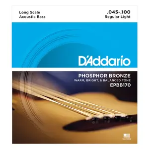 D'Addario EPBB170 Phosphor Bronze Acoustic Bass Strings, Long Scale, 45-100 D'Addario EPBB170 Phosphor Bronze Acoustic Bass Strings, Long Scale, 45-100