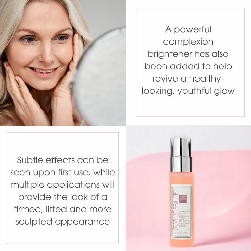 Champagne Beaute Lift Firming Facial Concentrate 30ml - Instant Skin Tightening & Sculpting Anti-Aging Serum with Luxe-Lift Firming Complex & Centella Asiatica Ampoule