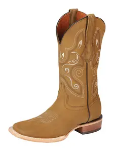 El General Women’s Rodeo Boots Oil Nubuck Leather - Honey    44848