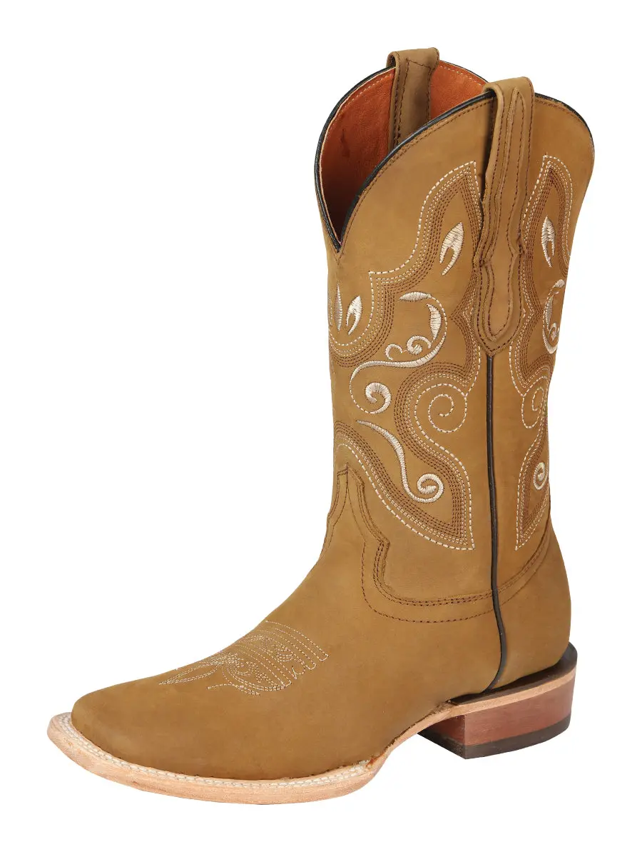 El General Women’s Rodeo Boots Oil Nubuck Leather - Honey    44848