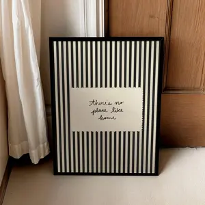 PHYSICAL PRINT Striped Home Wall Art, Hand Written Print, Minimalist Typography Home Decor, Vintage Room Poster, Vertical Cursive UNFRAME