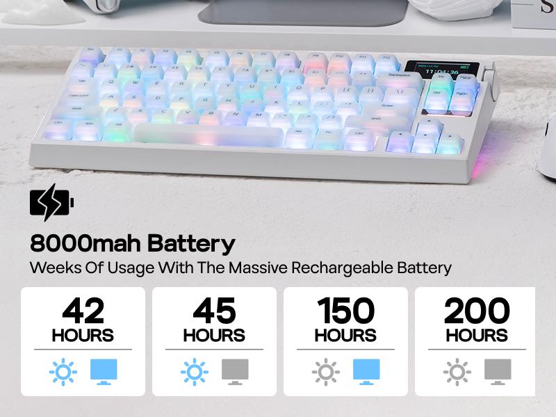 EPOMAKER G84 PRO Wireless Mechanical Keyboard 75% Gaming Gasket Keyboard Silicone Keycaps 81 Keys Tri-Mode USB-C/BT 5.0/2.4GHz Hot Swap Custom Driver RGB Backlight keyboards for gaming creamy keyboard TikTokShopJumpstartSale