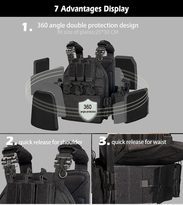 VT-6026-1 Quick Release YAKEDA Plate Carrier Vest In Stock Molle Chaleco Tactico Tactical Vest for Outdoor Shooting