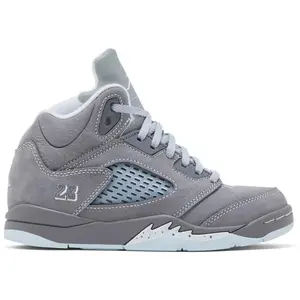 Jordan 5 Retro Wolf Grey 2026 (Preschool) Perfect Casual Daily Lifestyle Sneaker Fashion Footwear Walking Shoe Running Sneaker