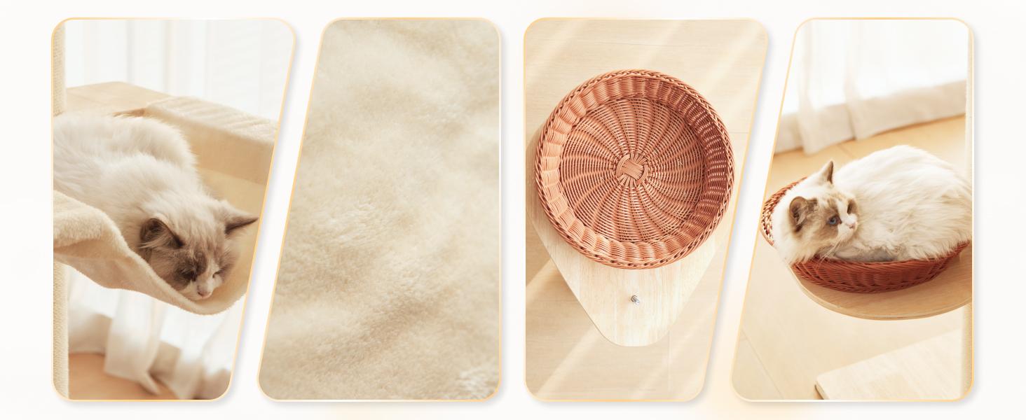 Adjustable Height Cat Tree Tower (102-118 inches ) 5-Tier Hemp Scratching Post Indoor/Outdoor Sturdy Cat Activity Center with Perches