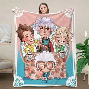 Golden Girls Blanket, Warm Napping Blanket forLiving Room, Office, Travel-Versatile Gift Blanket-Cartoon Print - For All Seasons Suitable for Both Childrenand Adults It is an Excellent Gift for Children, Family andfriends