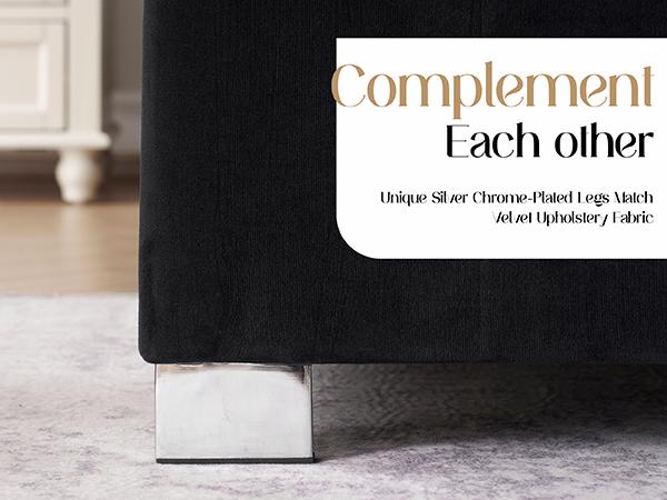 Amerlife Bed Frame 58" Tall Headboard with Channel Tufted Wingback Design, Velvet Upholstered Platform, No Box Spring Needed Luxury Furniture Home,Best Gift Ideas/Christmas Gifts