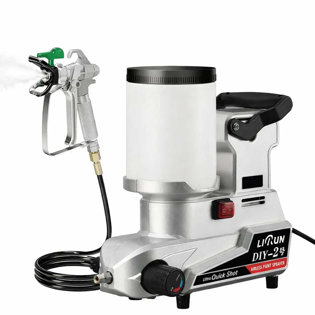 800W Electric Airless Paint Sprayer 2600PSI, 2.5L (0.66 Gallon), Max Flow Rate 2.5 L/min, Includes a 5m high-pressure hose and various accessories, Compact DIY Entry-Level Airless Paint Sprayer (Model No. 2)