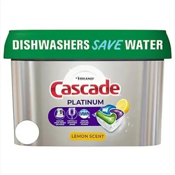 Cascade Dishwasher Pacs, Lemon Scent, Pre-Measured Detergent Pods, No Pre-Rinsing Needed