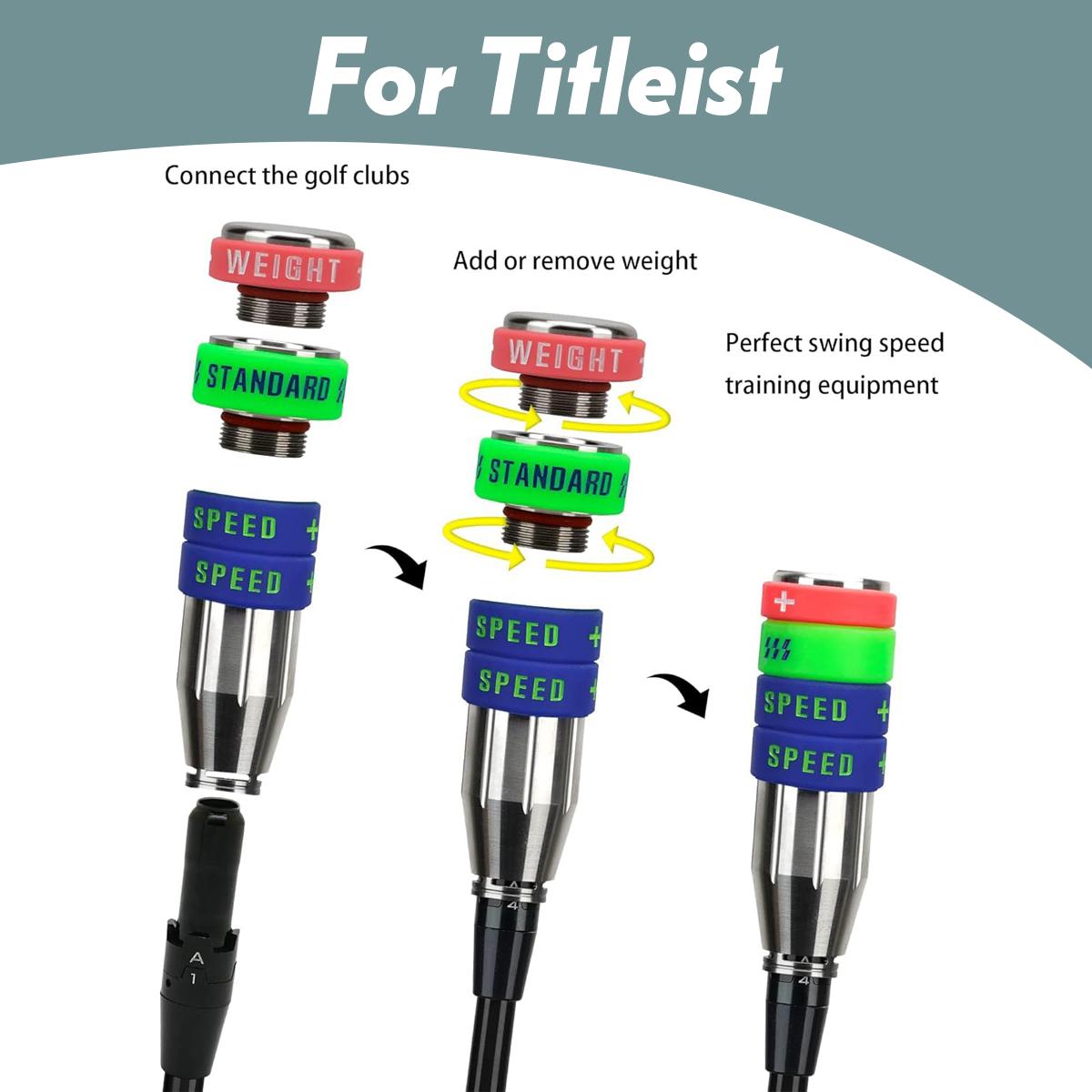 Golf Swing Speed Trainer Adjustable Training Equipment with Three Weight Configuration Options, Compatible with All Major Golf Clubs