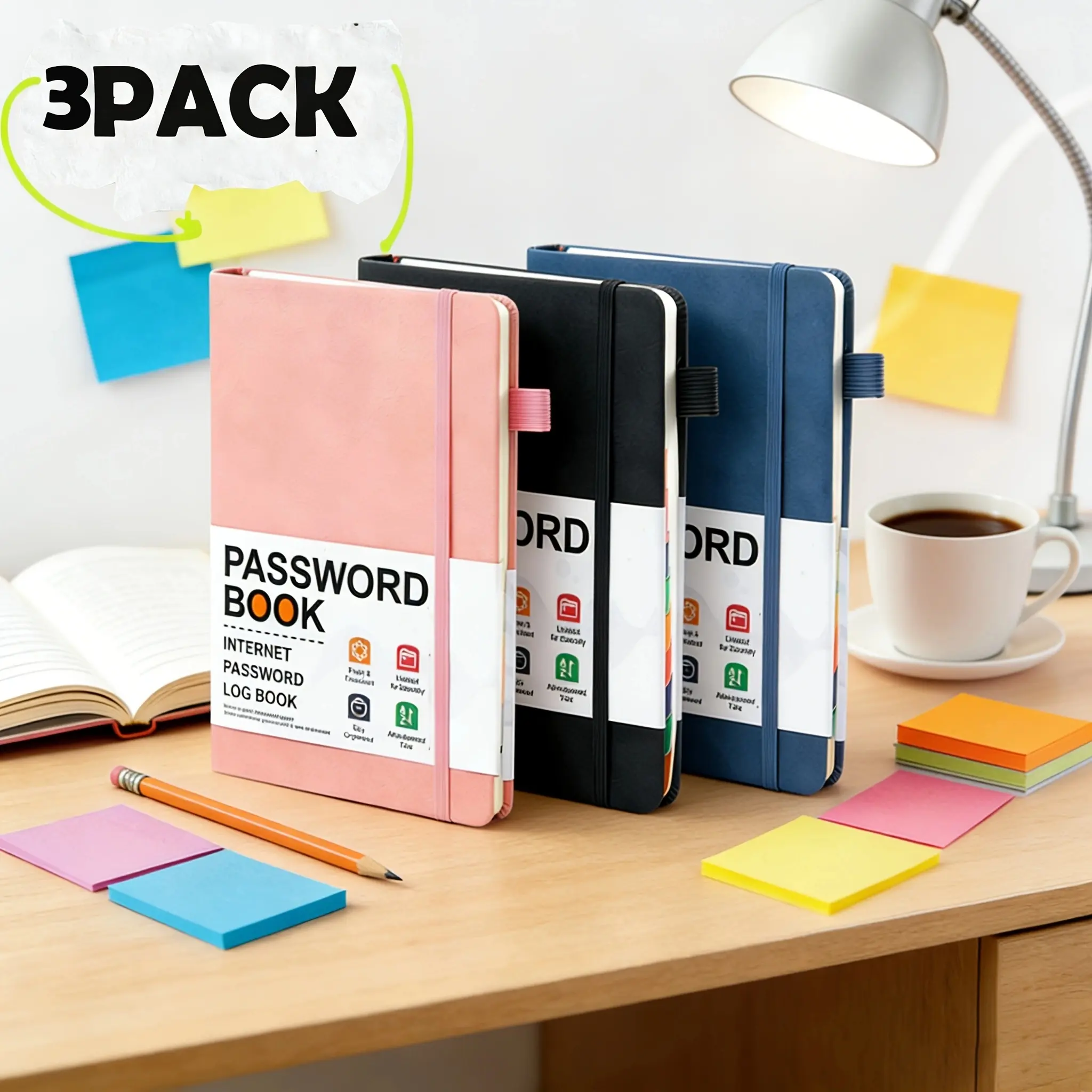 Password Book with Alphabetical Tabs, Internet Password Log Book Organizer for Home Office, Secure Password Keeper Notebook, A-Z Password Journal