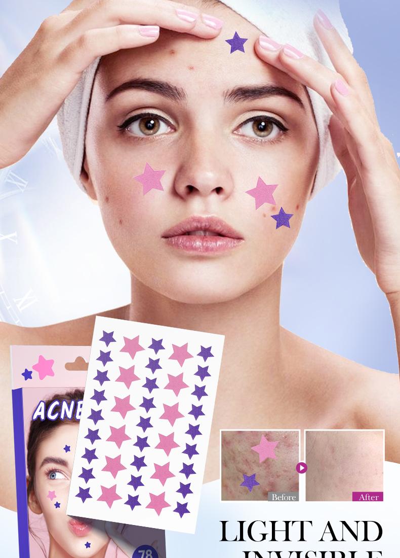 【156PCS】Star Shaped Hydrocolloid Acne Patch,Suitable for All Skin Types,Waterproof Acne Cover Patches, Repair and cover acne blemishes,Blemish Patches,Alcohol-Free Sensitive