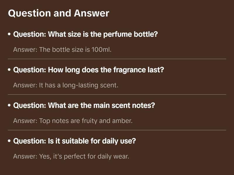 Amber Is Great Perfume Spray (U) 100ml - Elegant Bottle with Decorative Label