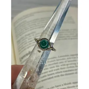 Malachite Sterling Silver Ring | US Size 9