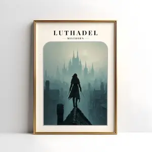 Luthadel Mistborn Art: Luthadel Mistborn Unframed Poster - Brandon Sanderson Scadrial Wall Art - Vin & Kelsier Epic Fantasy Decor - Cosmere Bookish Print