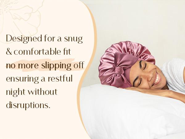 YANIBEST Double Layer Satin Silk Bonnet for Sleeping Hair Bonnet with Elastic Tie Band for Curly Hair Wig Caps Beanpaste Pink TikTokShopBlackFriday