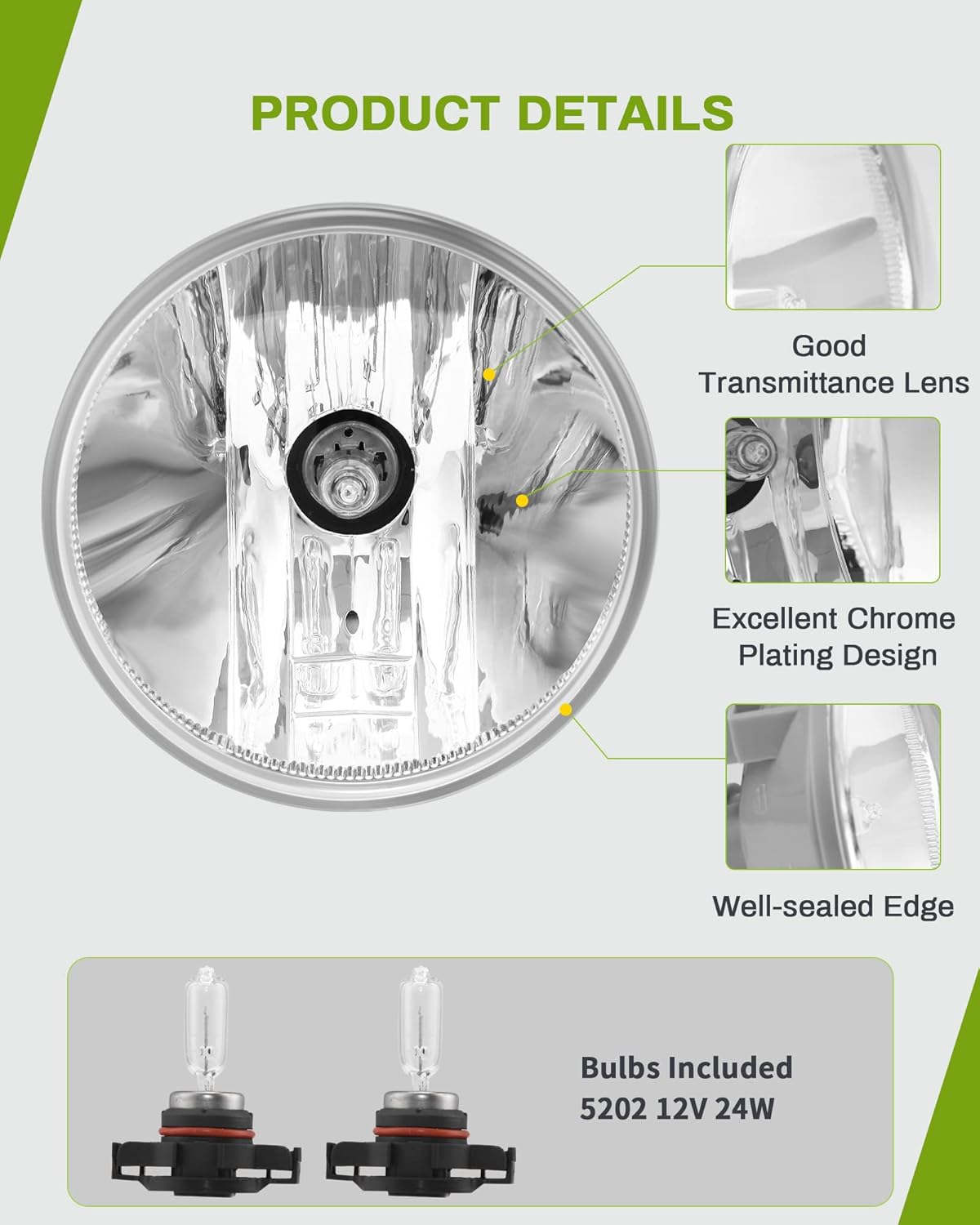 YITAMOTOR Fog Lights Compatible with 2007-2014 Chevy Suburban Tahoe GMC Yukon, 07-13 Avalanche, 10-13 Camaro 15-19 Colorado 15-17 Silverado, 14-16 Sierra Ford Escape Fog Light with Bulbs (Clear)