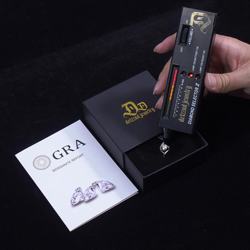 Delzzad 1ct Love Necklace Pendant Round Cut Synthetic Moissanite Pendant S925 Chain Christmas Gift For Women