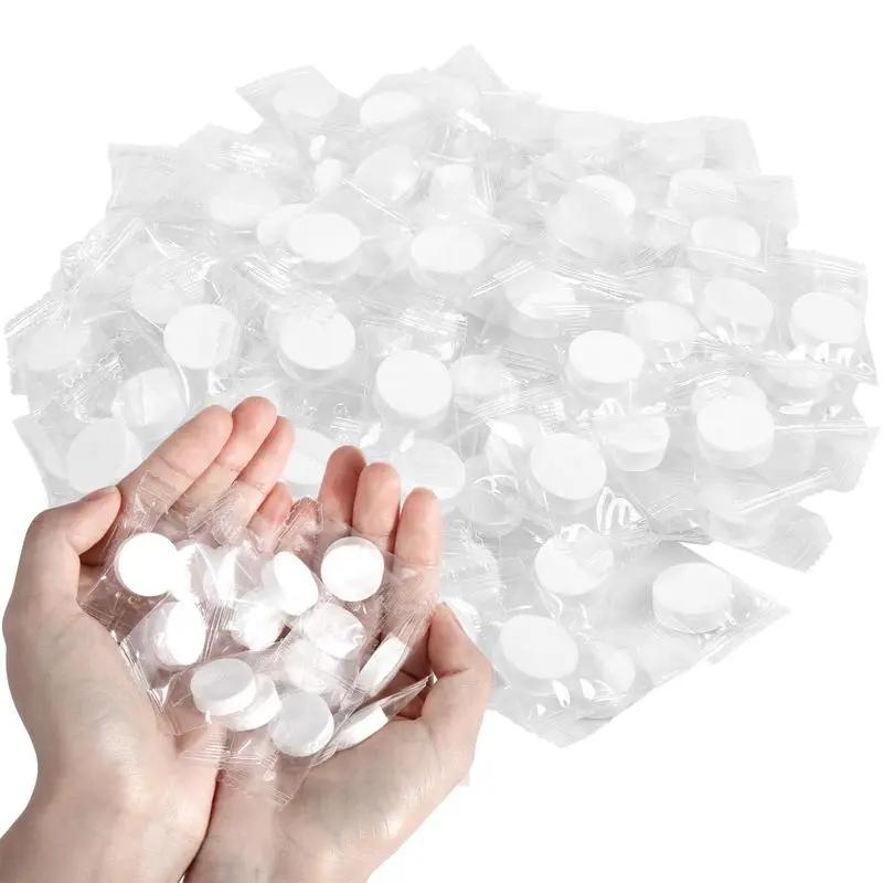 100 PCS Disposable Compressed Face Towel, 1 Set Wipe Hands Compressed Bathroom Portable Mini Compressed Tissue, Microfiber Cleaning Towels, Face Towel Wash Cloth for Home Restroom Office Use personal care