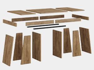 LITTLE TREE 55-Inch Dining Table for 4-6, Rectangular Dining Room Table with Sturdy Legs, Wood Kitchen Dinner Table, Mid-Century Modern Dining Table for Dining Room, Kitchen, Home