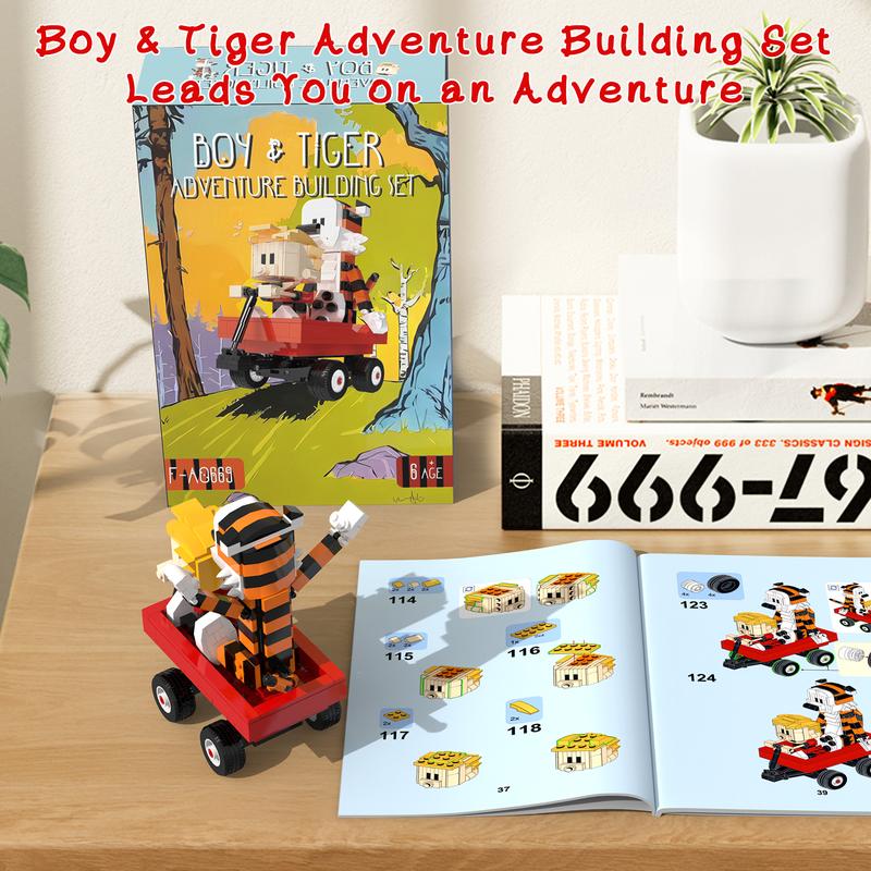 TENHORSES Boy and Tiger Adventure Blocks Set 358PCS with Rotatable Wheels Interactive Car Figure Compatible with Legos for Boys Girls Adults TENHORSES Boy and Tiger Adventure Blocks Set 358PCS with Rotatable Wheels Interactive Car Figure Compatible with Legos for Boys Girls Adults