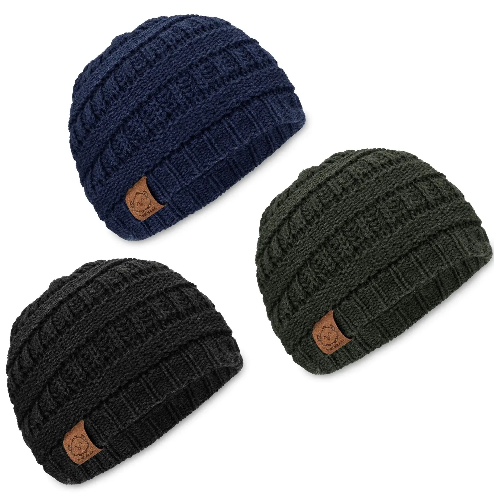 KeaBabies 3-Pack Baby Beanies for Boys, Girls - Soft, Cute Baby Winter Hats 0-36 Months, Stretchy Knit, Warm Toddler Winter Hat, Newborn, Infant, Toddler Beanie for Babies Girl, Boy