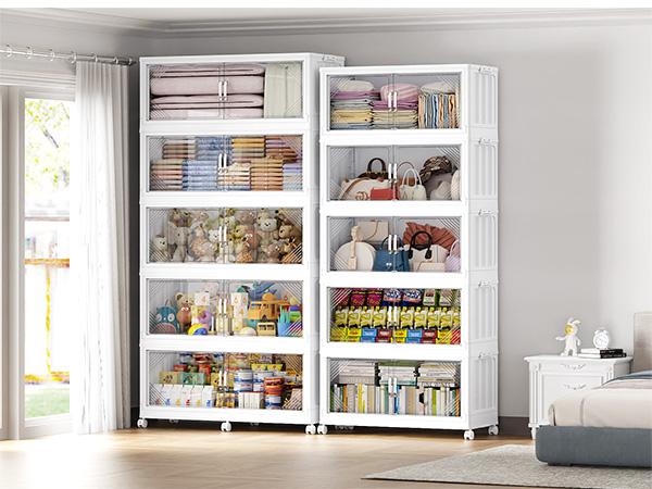 Broview V60 660Qt/700Qt/880Qt/1100Qt Extra Large Plastic Storage Bins with Lid, Each 220Qt stackable storage bin with lid,275Gal Stackable Containers With Drawers, Foldable Cabinets with 6x Wheels, Collapsible Closet Organizers for Home Office