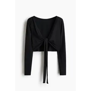 H&M Cropped long-sleeved yoga top