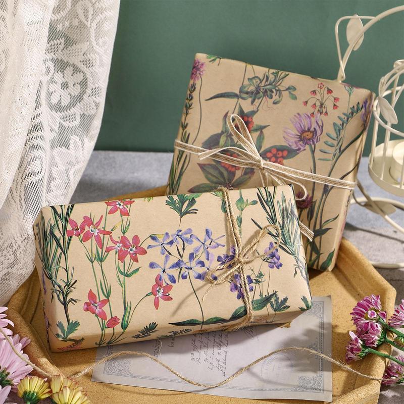 RUSPEPA Vintage Floral Gift Wrapping Paper Roll 17 Inches × 16.4 Feet Mini Roll for Birthdays Weddings Parties and Holiday Celebrations with Elegant Floral Design