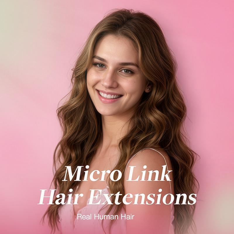 YoungSee Micro Loop Hair Extensions Human Hair micro ring pre bonded Soft and Silky Hair Extensions for Women Micro Ring Extension Human Hair 100% Real Human Hair #TikTokShopBlackFriday