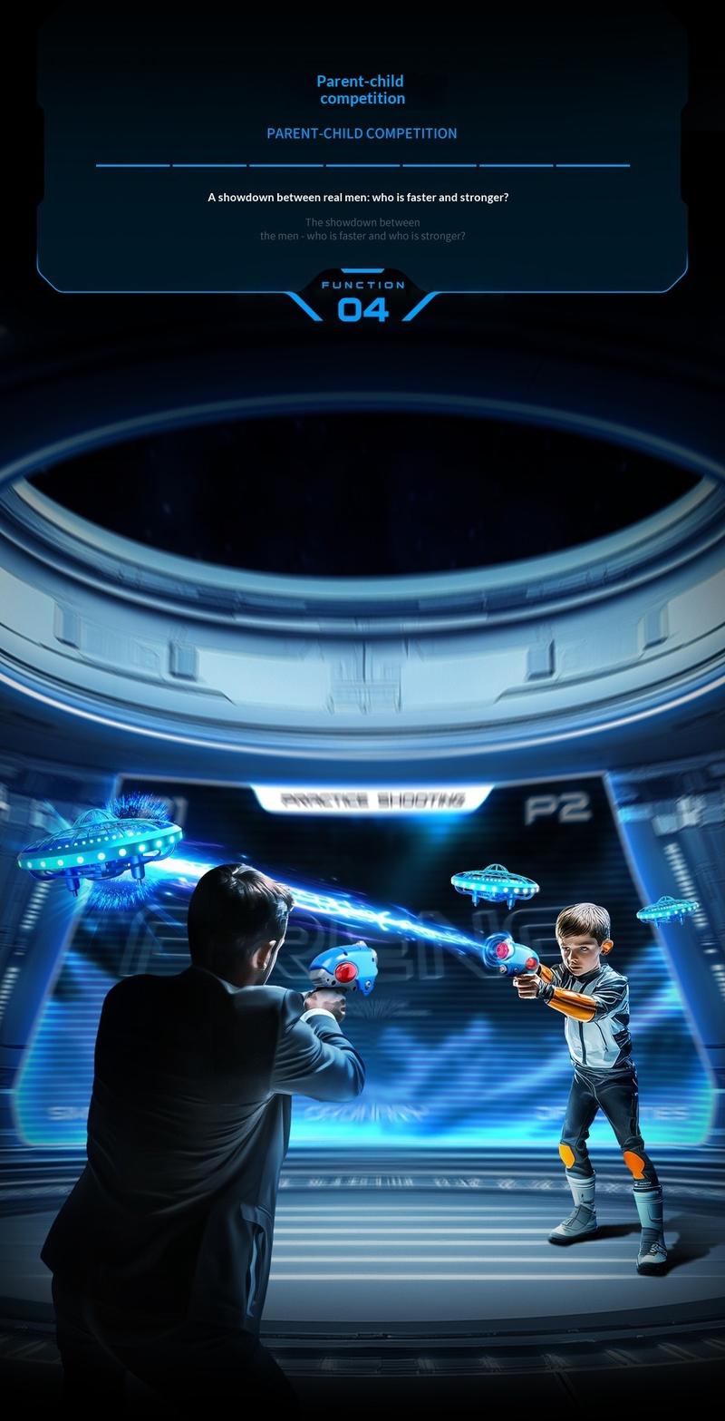 RC Shooting Sensor Flying Disc Drone Toy – Smart Hover Quad-Copter with Obstacle Avoidance, LED Light-Up Stunt Drone, Interactive Electronic Shooting Game Flying Toy for Kids & Adults, Indoor Mini Drone Gift