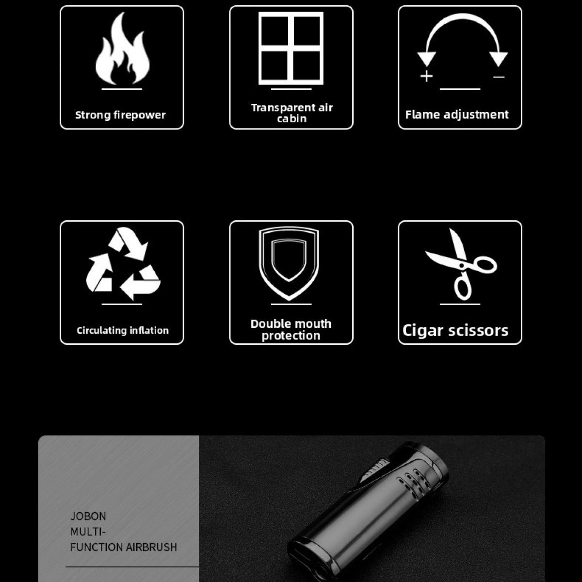 Refillable Windproof Gas Torch Lighter with Fuel Gauge & Multi Tool, Perfect for Candles, Camping, Grilling, BBQ & Gifting (Without Fuel)