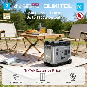 OUKITEL P5000 Pro5120Wh Large Capacity Power Station for Camping & Home Emergency3600W AC Output 10-Year Battery Life Solar Charging 15 Ports for Camping RV Travel Emergency elite 100 deep outdoor