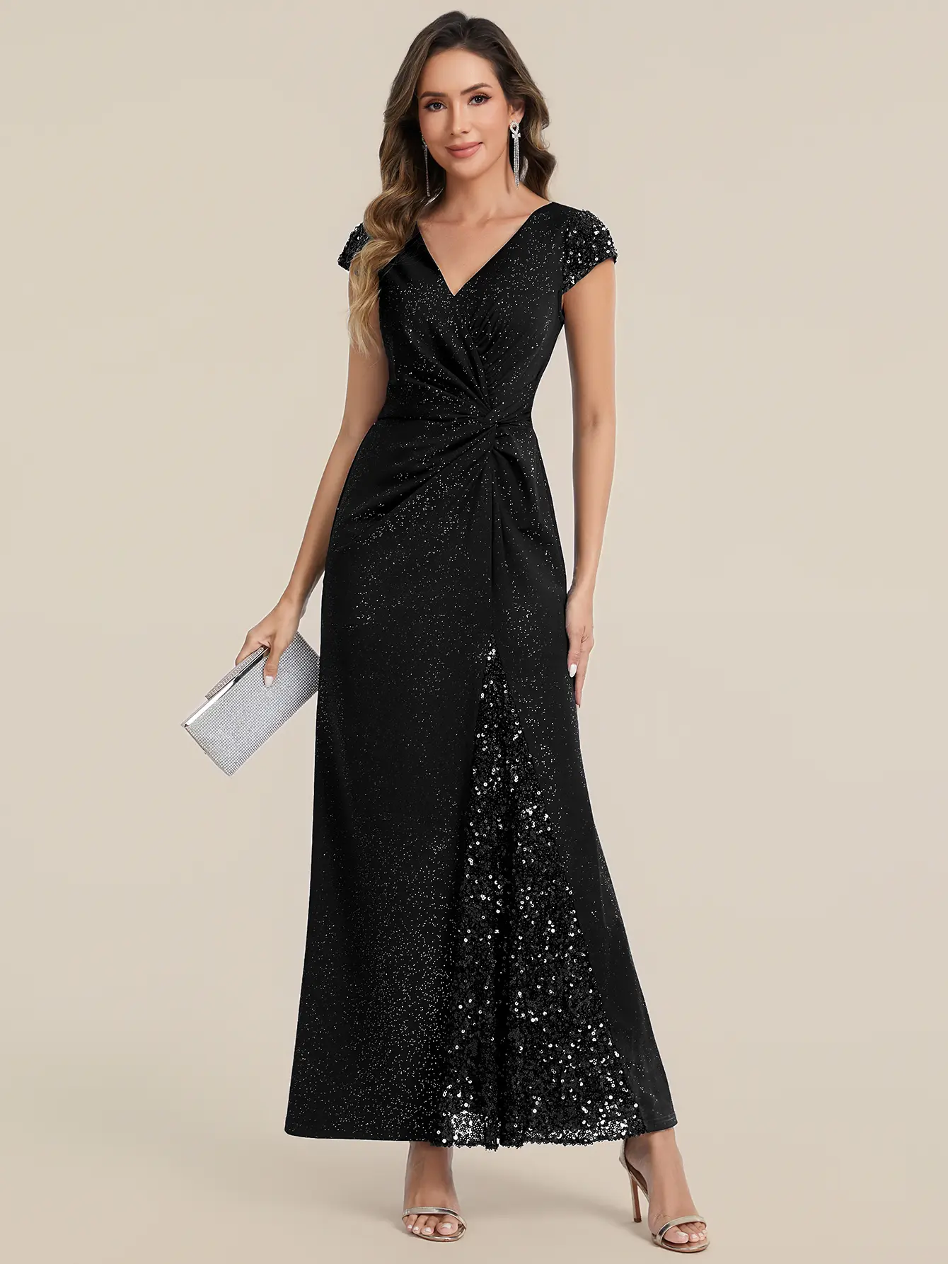 Ever-Pretty 2026 V-Neck Short Sleeve Ruched Sequin Mermaid Dress - Elegant Formal Gown for Wedding Guest & Evening Party 02657 - TikTok Shop Ever-Pretty 2026 V-Neck Short Sleeve Ruched Sequin Mermaid Dress - Elegant Formal Gown for Wedding Guest & Evening Party 02657 - TikTok Shop