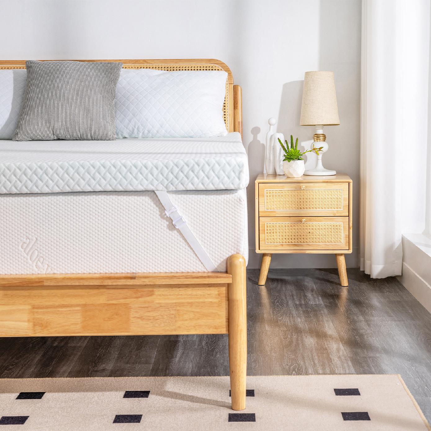 EGO Original White Mattress Topper, Gel Memory Foam for Cooling Sleep with Removable Fitted Cover, Ventilated Design, Twin Full Queen King Soft Pressure Relief Medium EGO Original White Mattress Topper, Gel Memory Foam for Cooling Sleep with Removable Fitted Cover, Ventilated Design, Twin Full Queen King Soft Pressure Relief Medium