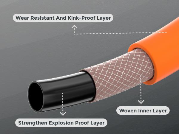 Giraffe Tools Retractable Air Hose Reel-Alloy Steel Reel-3/8in x50 FT Hybrid Air Hose Max 300 PSI,Wall Mount Heavy Duty Double Arm Steel Reel