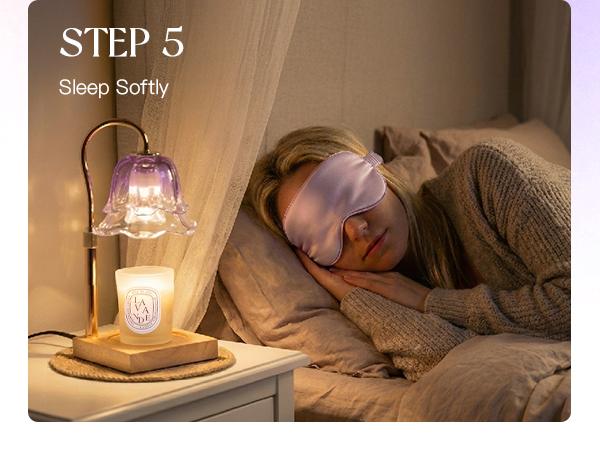 Relaxing Birthday Gifts for Women: Purple Flower Candle Warmer Lamp with Scented Candles Gift Set for Mom Dimmable Wax Warmer with Timer