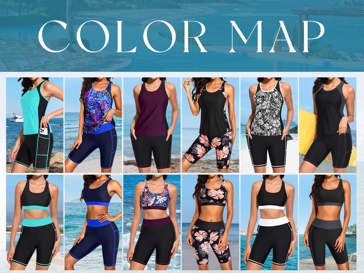 Tempt Me Women Three Piece Tankini Swimsuits - Athletic Bathing Suits Swim Tank Top with Boy Shorts and Bra Modest Swimwear Tempt Me Women Three Piece Tankini Swimsuits - Athletic Bathing Suits Swim Tank Top with Boy Shorts and Bra Modest Swimwear