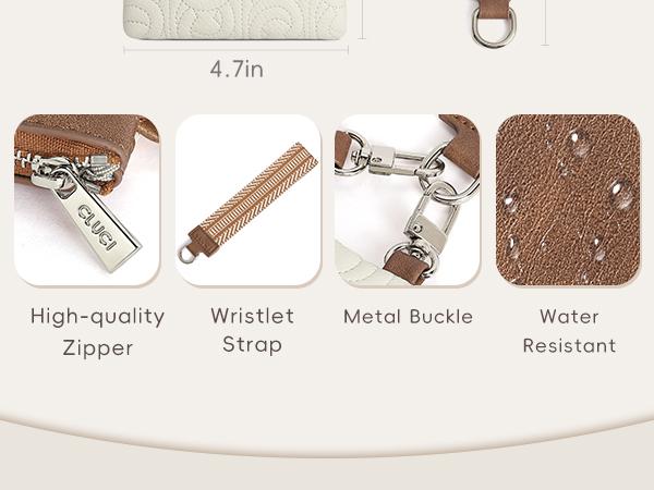 CLUCI TikTokShopSpringGlowUp Dual Pouch Wristlet Wallet for Women Clutch Zipper Coin Purse Detachable Keychain Wallet Mini Zip Gift Leather Compact Clip Durable purse women wallet women