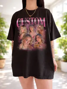 Custom Girlfriend Shirt – Personalized Bootleg Photo Tee, Gift for Him, Comfort Colors Unisex T-Shirt, Romantic Birthday & Anniversary Retro Tee