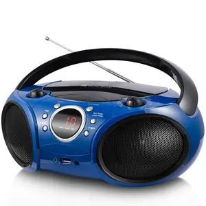 Singingwood 030BT CD Player Boombox with AM FM Radio, Bluetooth, USB Port CD-R/RW, MP3 CDs Compatible, 3.5mm Aux Input, Headphone Jack and LED Display for CD(Starlight Blue)